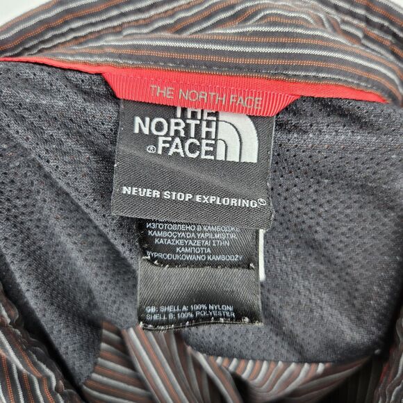 North Face Shirt Mens 2XL Striped Button Up Lightweight Nylon Hiking Outdoor - Picture 10 of 12